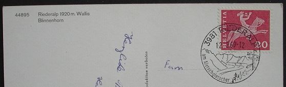 Cartoline postali: RIEDERALP Blindenhorn – Usato da Jona venduto da philajona 1