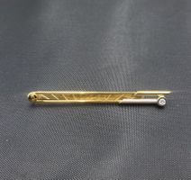 18 Karat 750 Bicolour Gold Krawattennadel Mit Diamanten