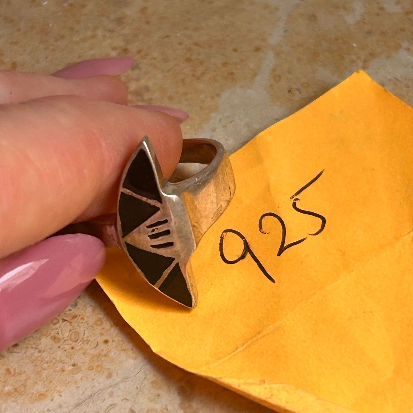 Ringe: Silberring Onyx-Halbmond (Grösse 60) – Gebraucht aus Laufen von belleskulptur 5