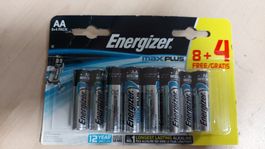 Energizer Batterien Max Plus, 8 Stück + 4 gratis, AA/LR06