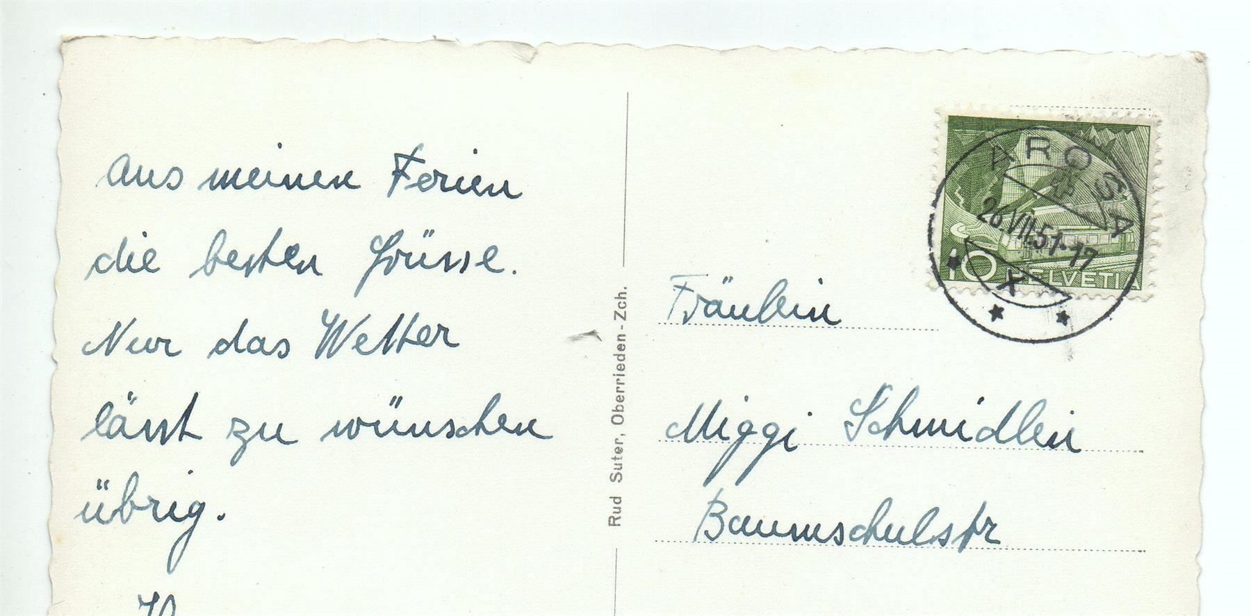 Cartoline postali: AROSA Obersee – Usato da Jona venduto da philajona 1