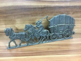 Eisenguss Gussbild Pferd Kutsche Wagen von Wolfenberger