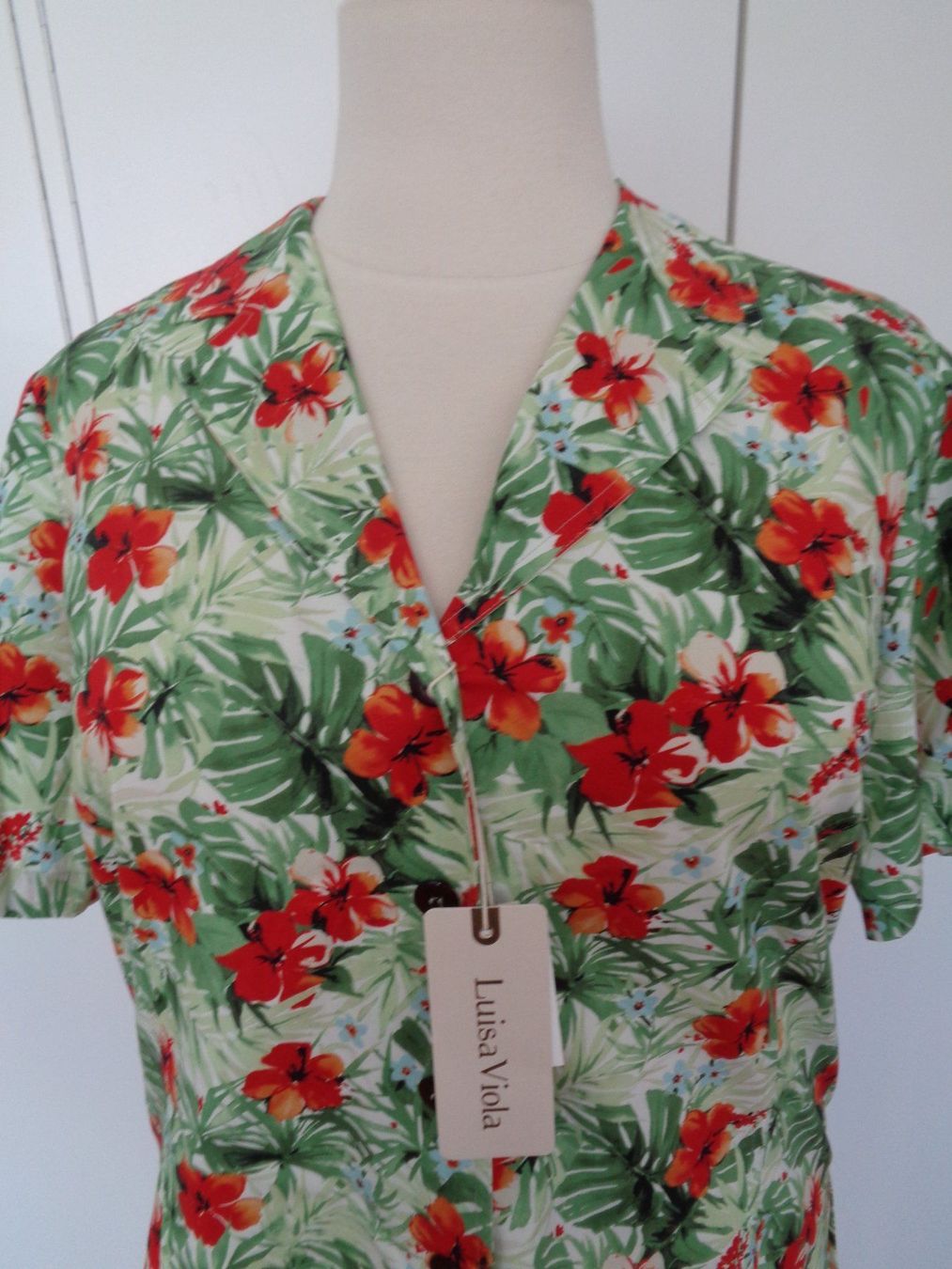 Jacken: Veste verte à fleurs coton T. 48 et 50 – Neu (gemäss Beschreibung) aus Marin-Epagnier von Madja 1
