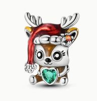 Neu! Rentier / Elch Strass Bead Charm Anhänger