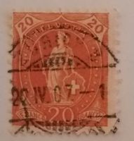 2575) 86A, Stehende Helvetia, Abart satter Druck