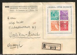 1934 : NABA Block W1 auf Ausstellungsbrief