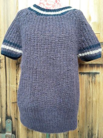 Handmade - flauschiger Kurzarmpulli - Gr. M - Alpaka