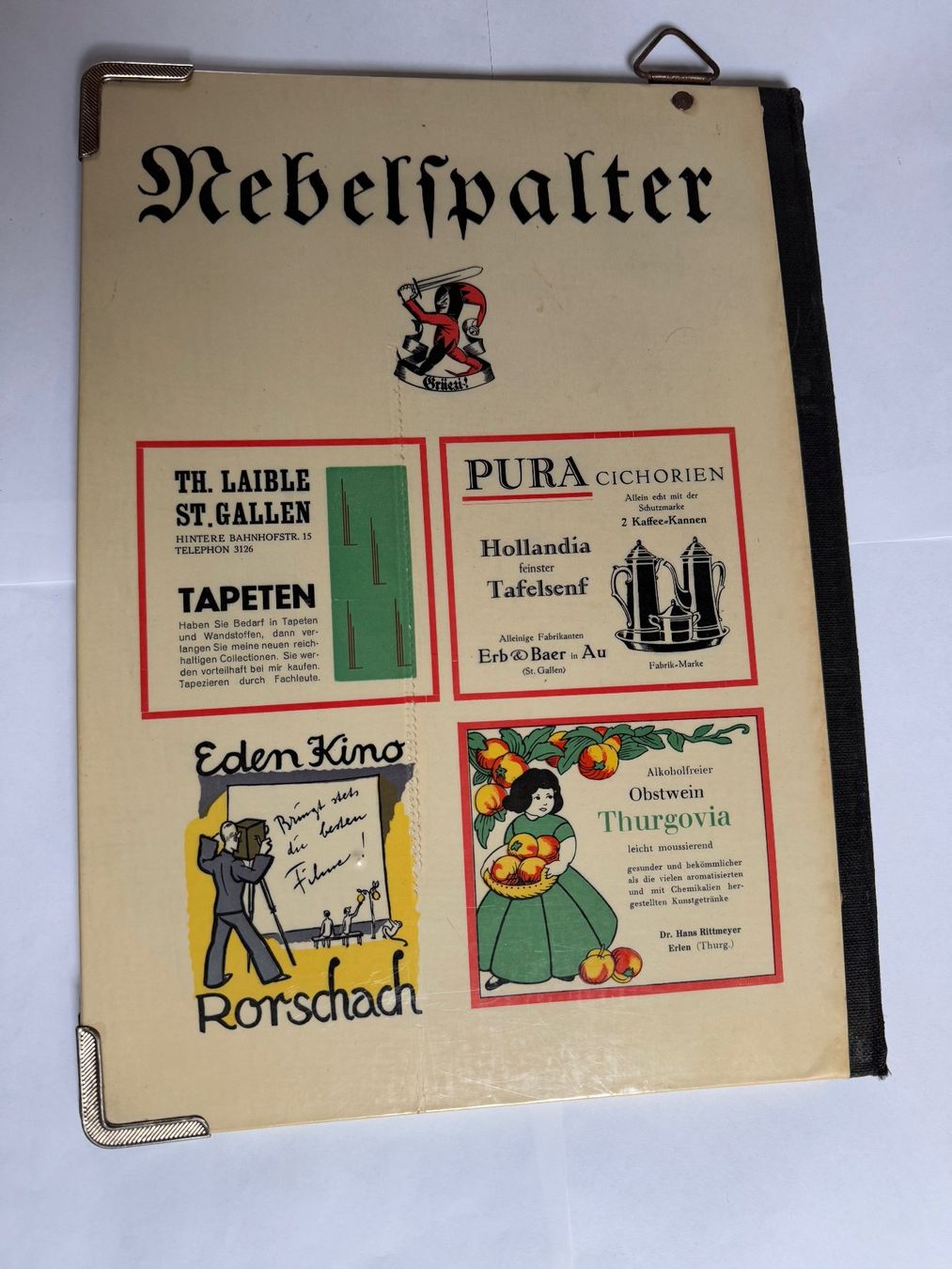 Altro per la casa: Antike WERBE-MAPPE / ZEITUNGSHALTER "Nebelspalter" – Usato da Hedingen venduto da Wowi 1