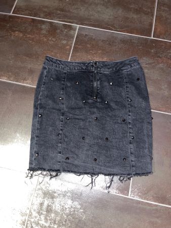 Jeans-Rock mit Nieten
