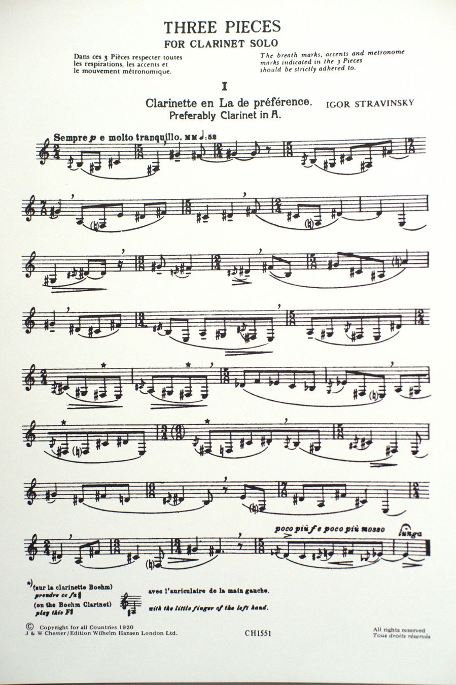 Strumenti musicali: Noten PC-Datei Stravinsky: Three Pieces for Clarinet solo – Nuovo e nell'imballaggio originale da Altstätten SG venduto da Baggerlibelle2