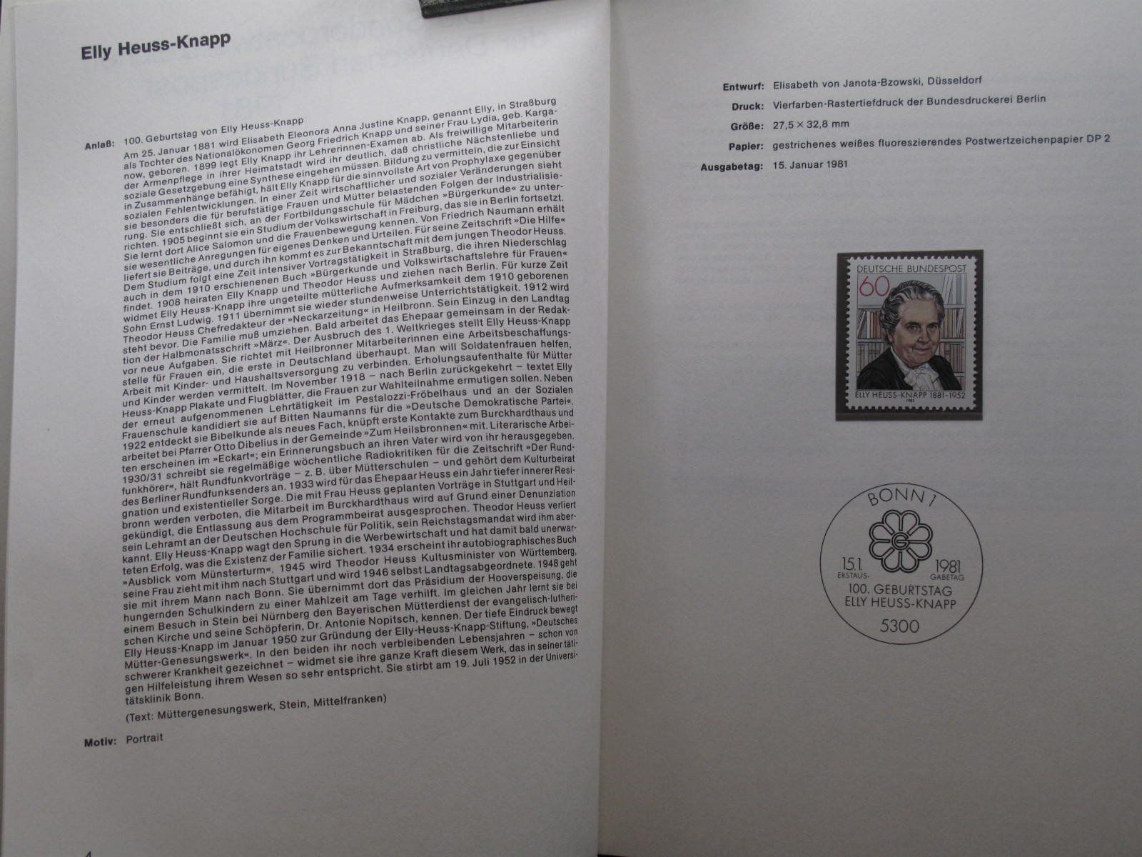Album: BRD & Berlin 1981 Sonderpostwertzeichen buch ** – Usato da Wil SG venduto da fva01 1