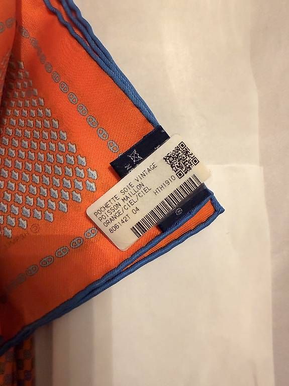 Cravatte: Hermès Krawatte + Einstecktuch ? 100% Seide ? Orange/Blau – Usato da Zürich venduto da leo_zx2x 3