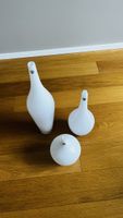 Drei Glasvasen weiss von Holmegaard Set guter Zustand