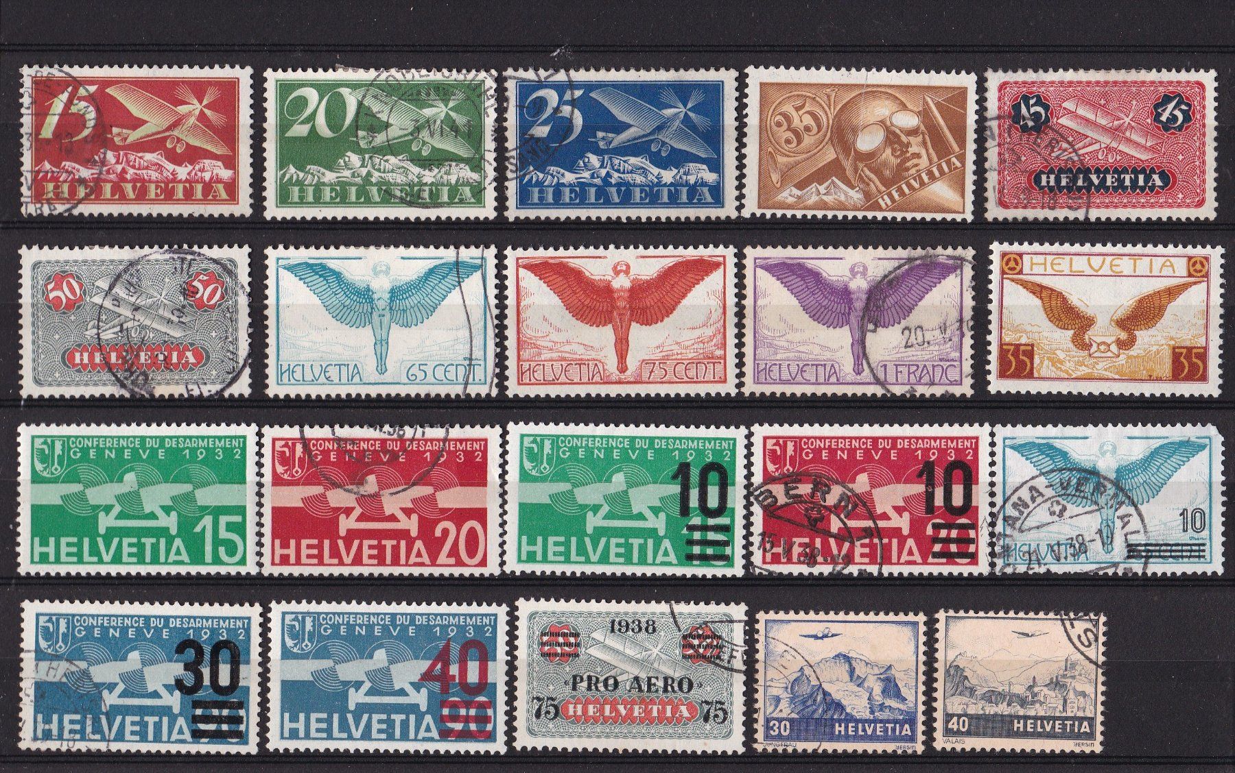 Alle Briefmarken: CH Flugpost Briefmarken & 6 Briefe ab 1923 – Gebraucht aus Münchwilen AG von Nesar