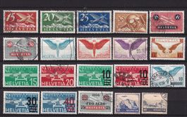 CH Flugpost Briefmarken & 6 Briefe ab 1923