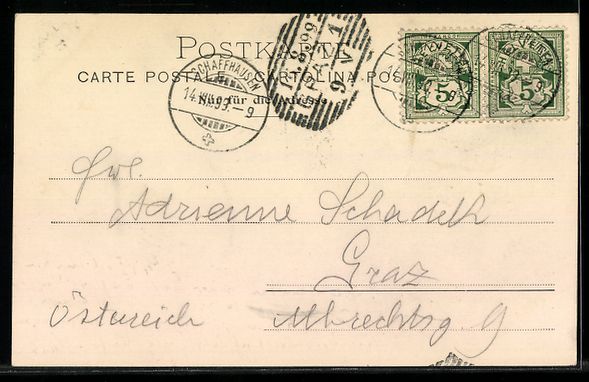 Ansichtskarten: Schaffhausen, Panorama, Schillerglocke – Gebraucht aus Berlin von bartko-reher 1