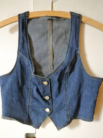 Weste crop Denim Jeans Trend Y2K Style L