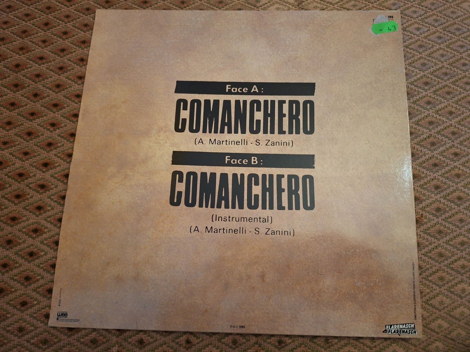 Dischi in vinile: Maxi 12" Italo-Disco - Comanchero - Moon Ray – Usato da Bernex venduto da Wannabehasbeen01 1