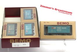 BEMO 4-er Wagenset RhB Güterwagen, hellblau 7463 100, OVP