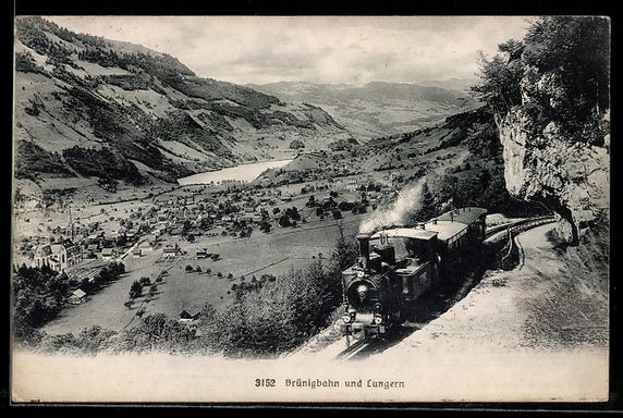 Cartes postales: Lungern, Brünigbahn und Ortsansicht, Be – D'occasion à Berlin par bartko-reher