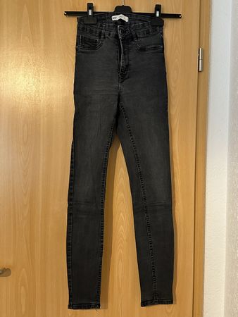Schwarze Skinny Jeans High Waist Gr. 34