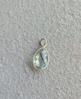 Kettenanhänger silber mit grünem Prasiolith, Tropfenform