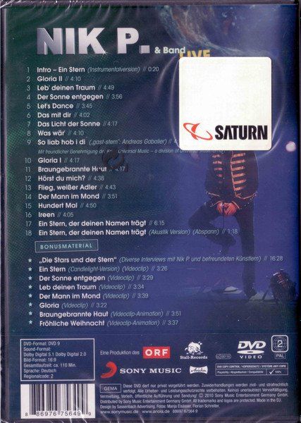 Tutti i DVDs: Nik P.: Nik P. und Band Live DVD – Nuovo e nell'imballaggio originale da Steinhausen venduto da Vilivinili 1