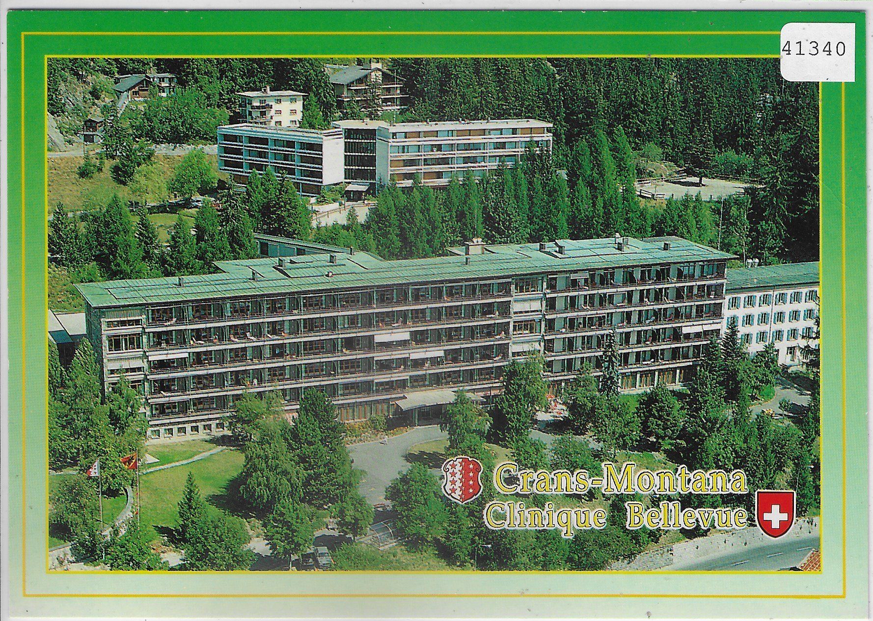 Cartoline postali: Crans-Montana - Clinique Bellevue – Usato da Ettingen venduto da Kartenplanet
