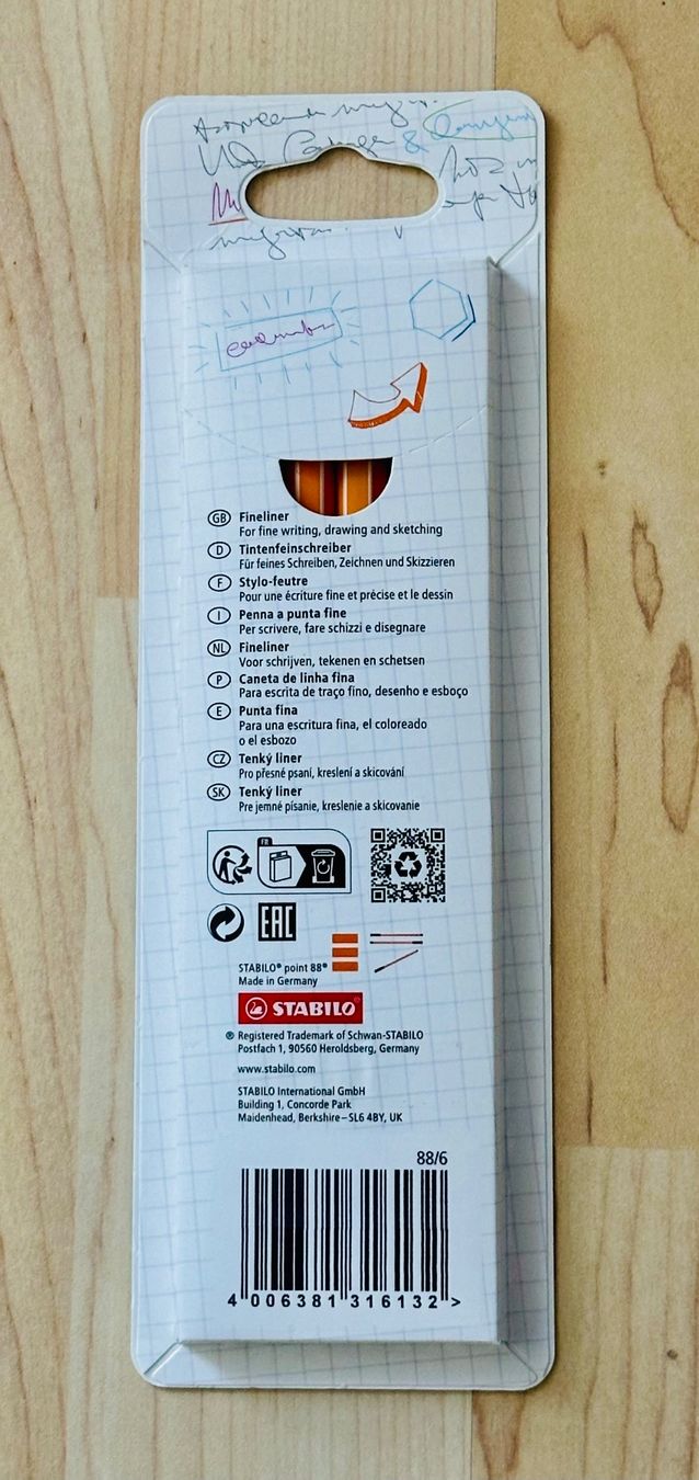 Stabilo Stifte & Marker: Stabilo, 6 x Fineliner, point 88, 0.4 mm – Neu und originalverpackt aus Wallbach von paxnic 1