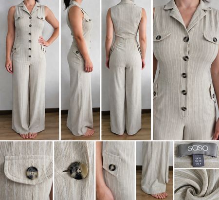 Jumpsuit Soso gestreift beige Grösse 36 guter Zustand