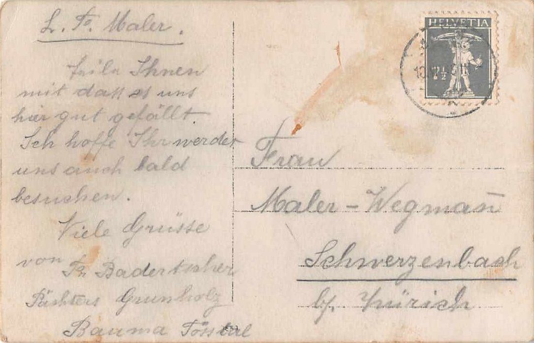Ansichtskarten: GRUSS aus BAUMA Gesamtsicht 1915 – Gebraucht aus Lufingen von philatelieshop 1