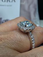 Bague argent avec diamant de moissanite de 2 ct certifié GRA