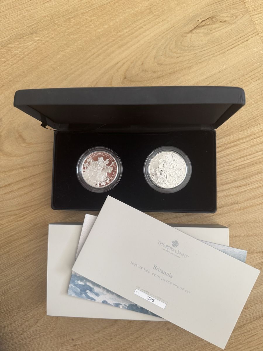 Toutes les monnaies: 2023 Britannia Silver Reverse Proof 2 Coin Set – Neuf (Voir description) à Founex par egz_58qz