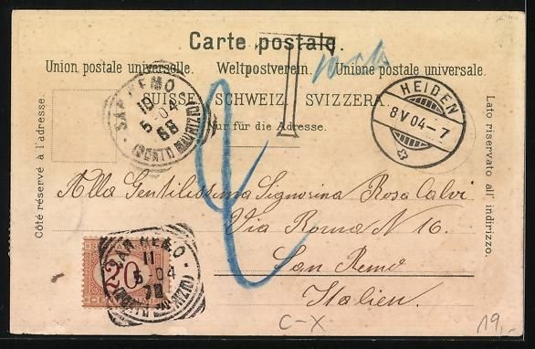 Cartoline postali: Litho Heiden, Gemeindehaus, Schulhaus, P – Usato da Berlin venduto da bartko-reher 1