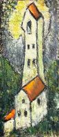 Klekot Lech (1953 - 2024), Öl-Bild "Kirche", Expressionismus
