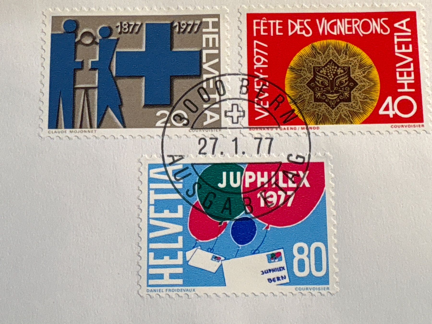 Tutti i francobolli: Sondermarken 27.1.1977 Bern Ersttagsstempel – Usato da Ibach venduto da lisch3 1