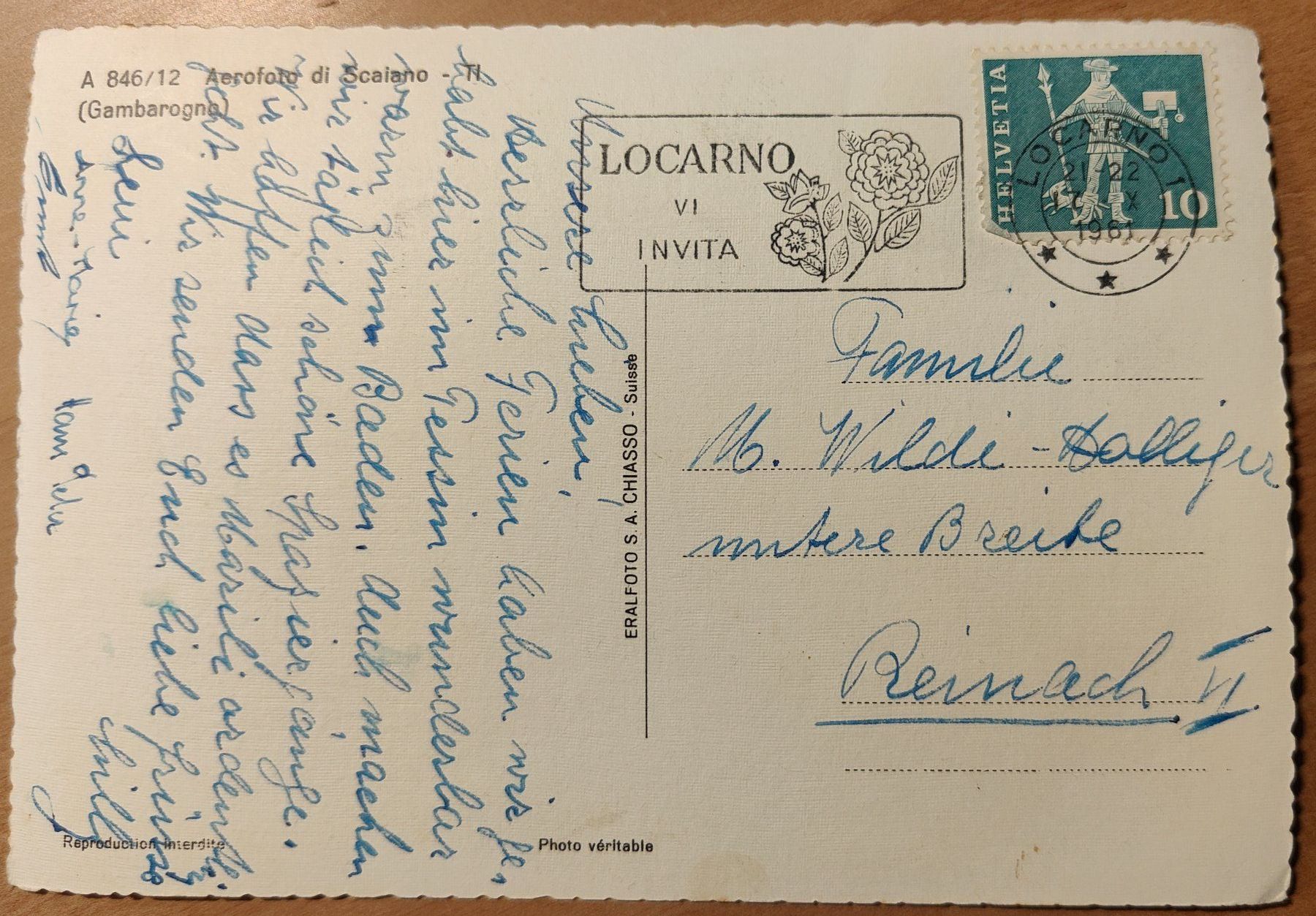 Cartoline postali: Scaiano Gambarogno um 1960 – Usato da St. Erhard venduto da Chaeferli6 1