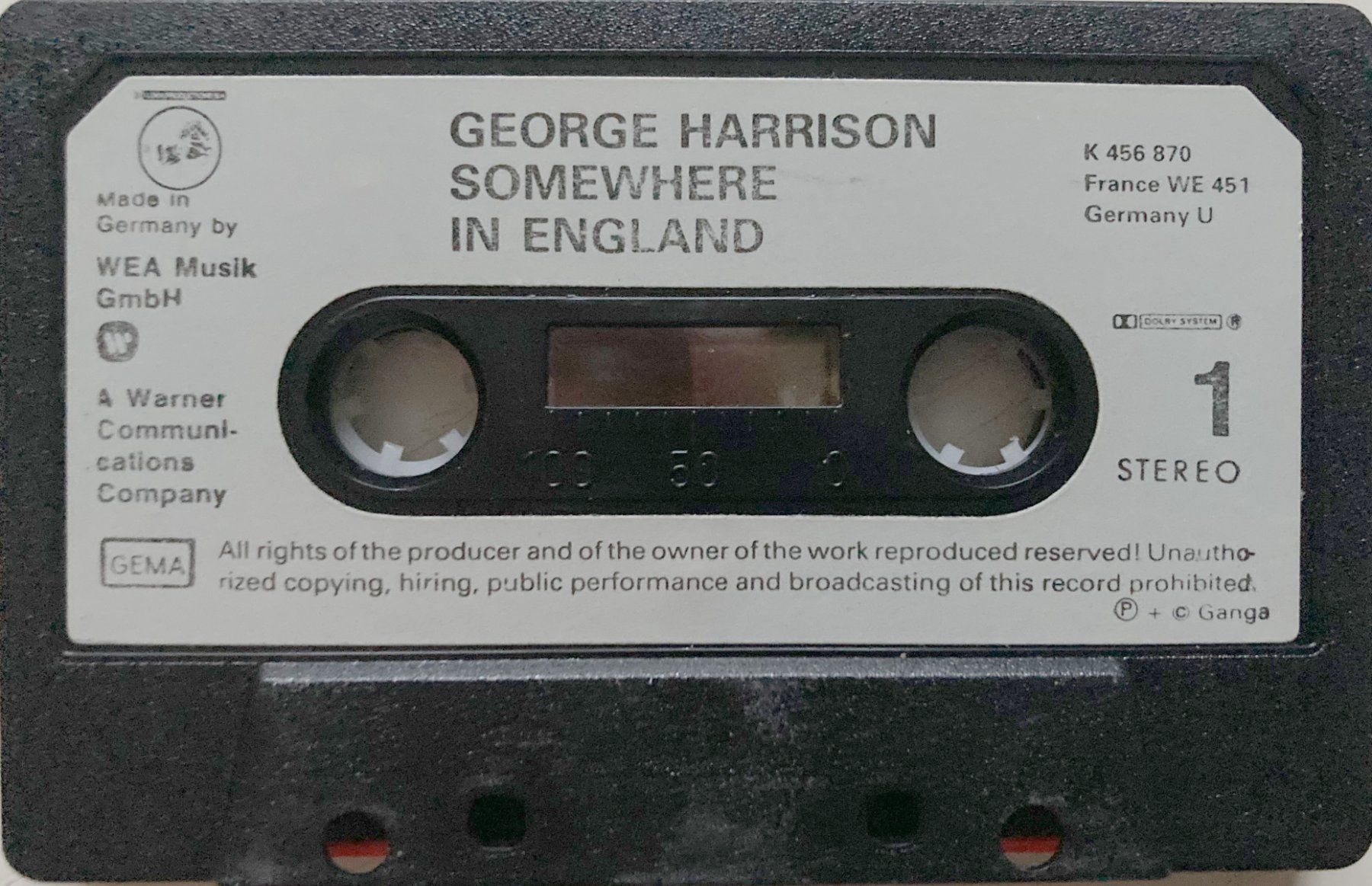 Musicassette: BEATLES / GEORGE HARRISON - SOMEWHERE IN ENGLAND – Usato da Bottens venduto da hotter-than-hell 2