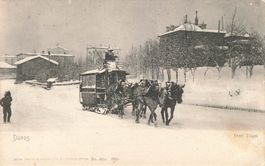 Davos GR Der Tram Tramway Chevaux Pferdetram im Winter