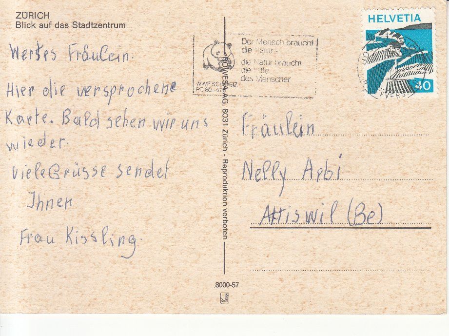 Cartoline postali: Zürich 1978 – Usato da Bürglen TG venduto da StampGraf 1