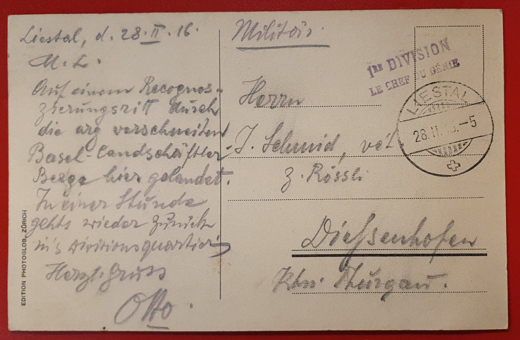 Cartoline postali: Liestal 1916 – Usato da Kreuzlingen venduto da Rschweiz1 1