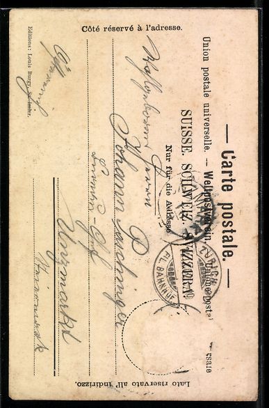 Cartoline postali: Litho Zürich, Ortsansicht mit Kirchturm – Usato da Berlin venduto da bartko-reher 1