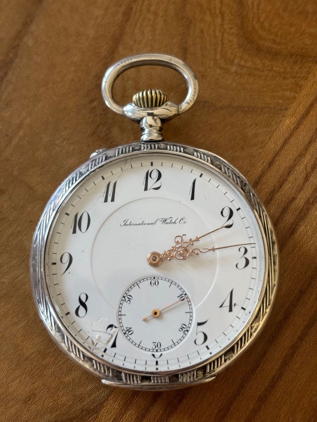 IWC Orologi: IWC Taschenuhr ,mit Holzböcli – Usato da Sitterdorf venduto da Orvell