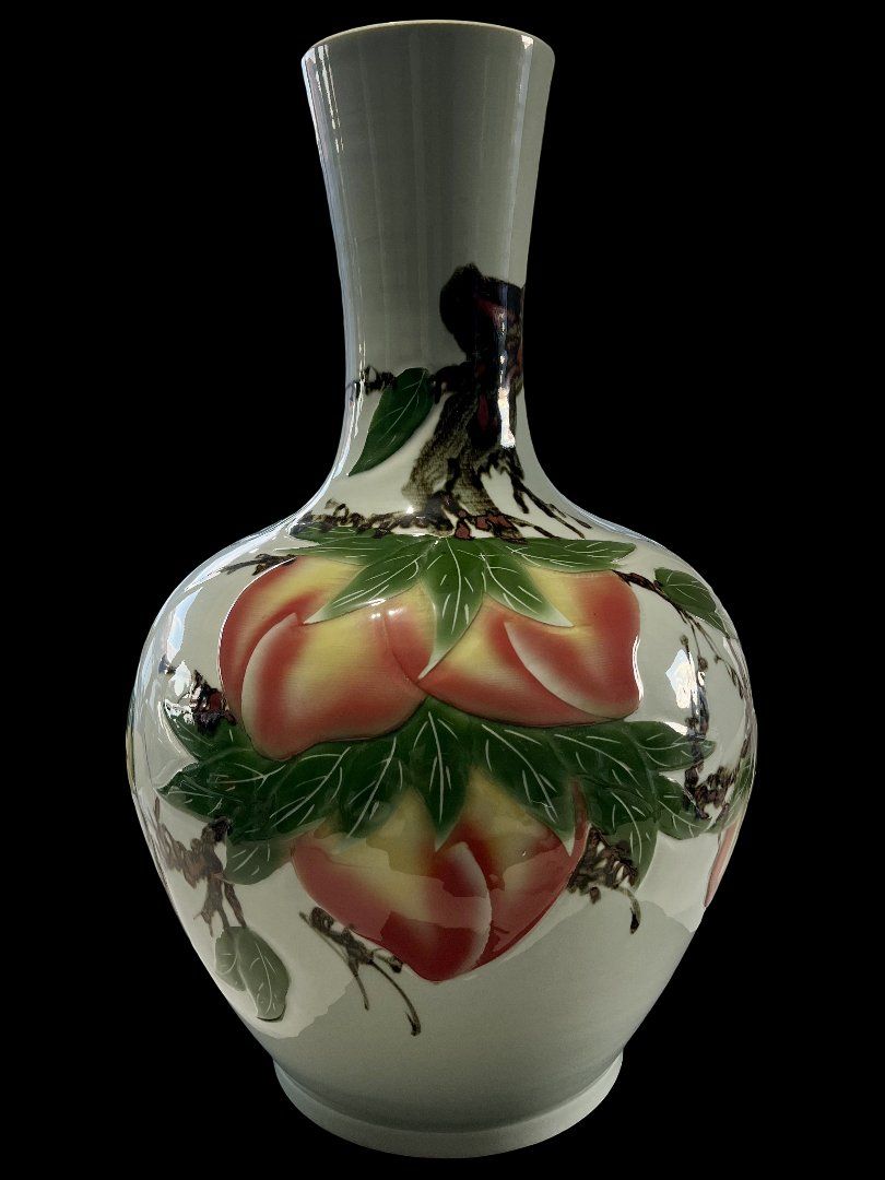 Vasen & Gefässe: Vase décoratif chinois grand format, 60 cm – Gebraucht aus Sion von numision