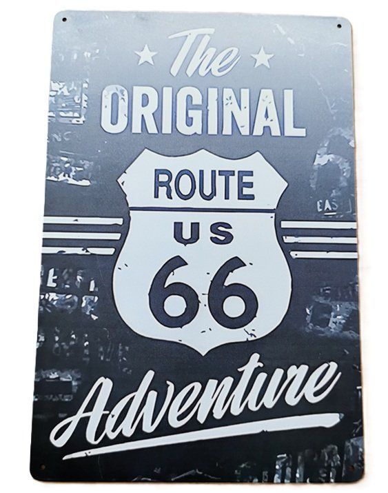 Schilder: Route 66 - Blechschild  (neu, OVP) – Neu und originalverpackt aus Wilen b. Wollerau von morethanmusic