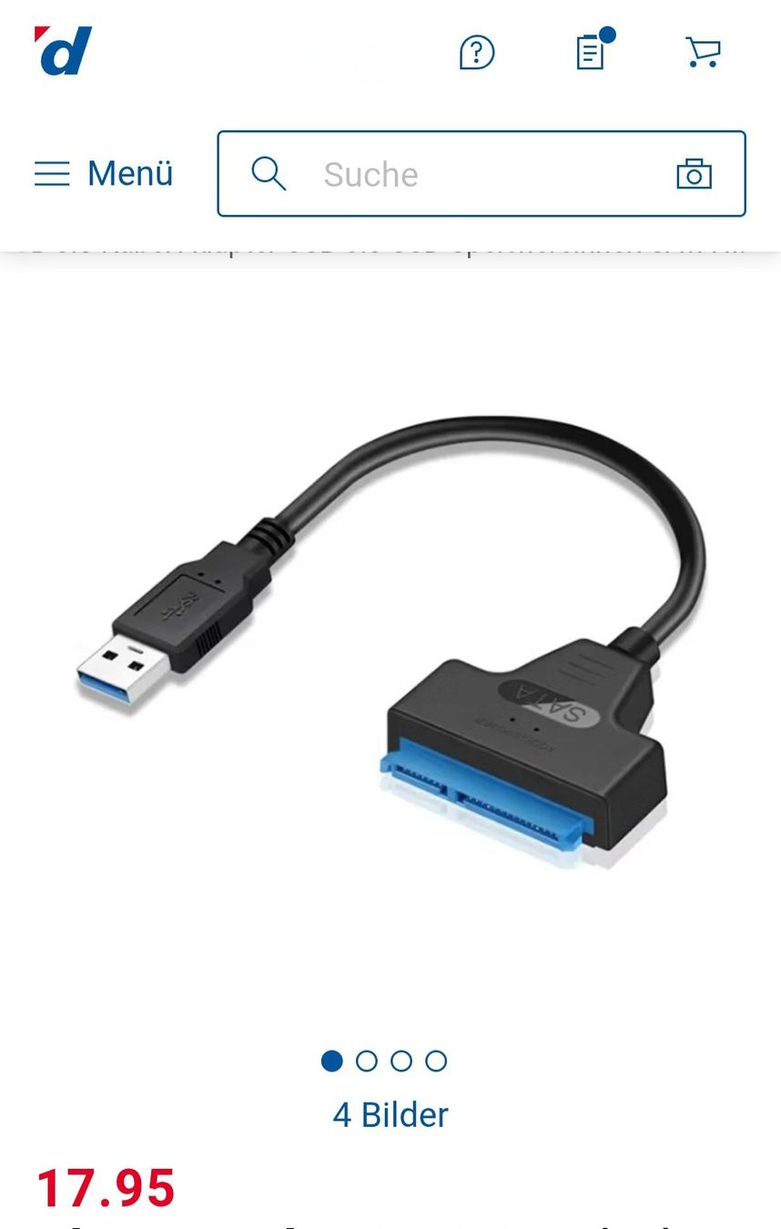 Dischi rigidi: 2,5" SATA 3 zu USB 3.1 Adapter / Digitec CHF 17.95 / SSD HDD – Nuovo e nell'imballaggio originale da Uster venduto da -FPS- 4
