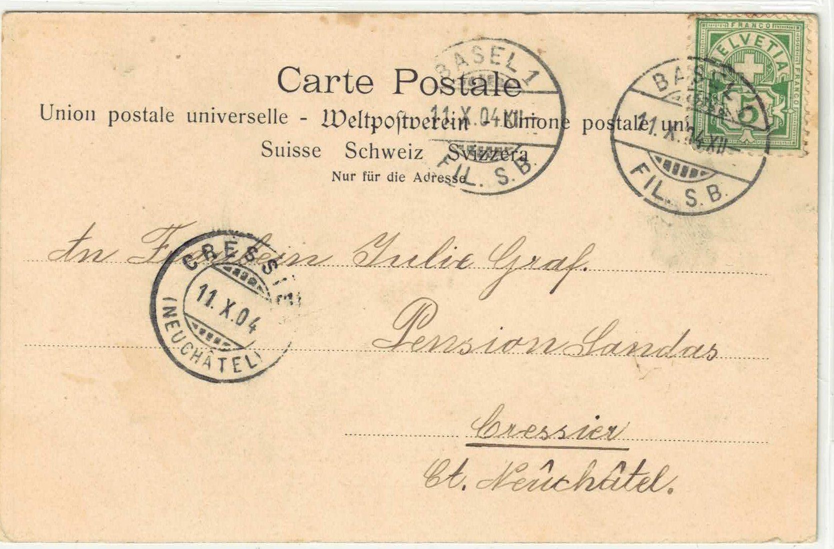 Cartoline postali: Basel - Kohlenberg-Barfüsserplatz mit Tram animee – Usato da Ettingen venduto da Kartenplanet 1