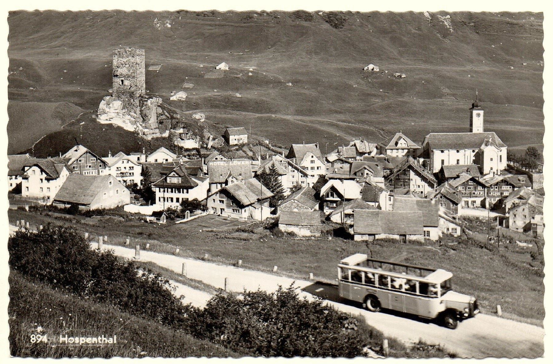 Cartoline postali: HOSPENTAL mit Postauto – Usato da Jona venduto da philajona