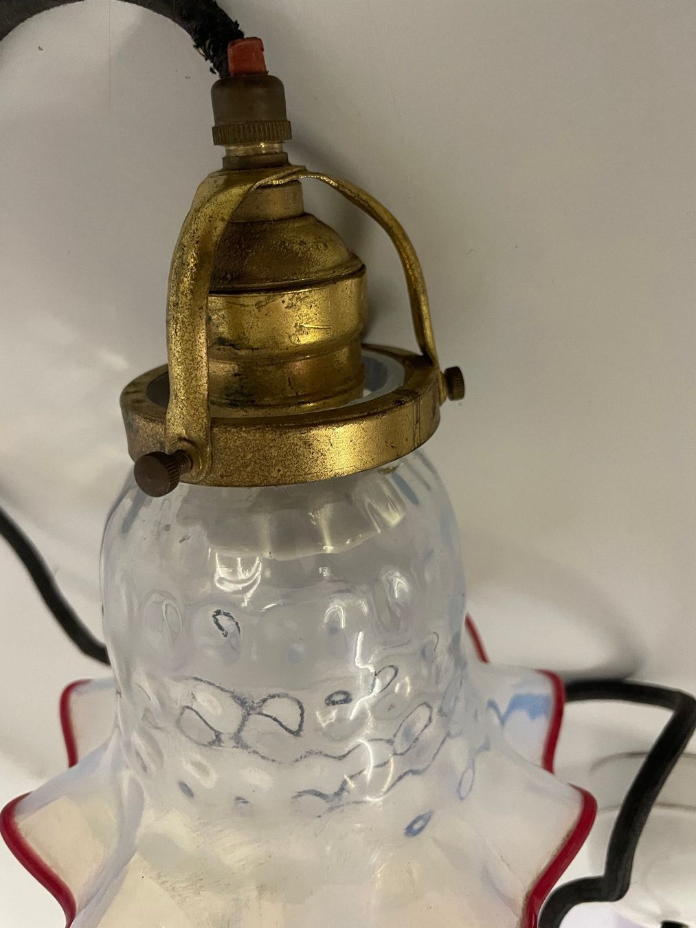 Lampade: lampe suspendue ancienne (tulipe) – Usato da La Croix (Lutry) venduto da netrajet 2