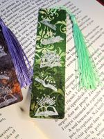 Marque-page métal "Reading emotions", fait main, vert